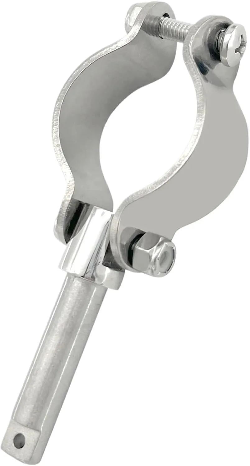2Pcs Boat Stainless Steel Heavy Duty Clamp on Shaft Rowlock Oar Lock Side Mount Fine Finish for Raft Kayak(1PCS)