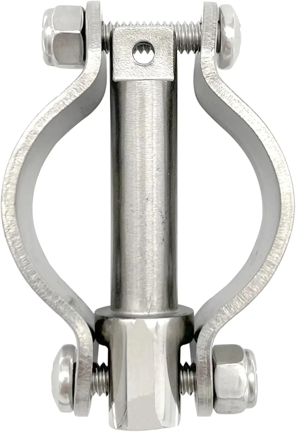 2Pcs Boat Stainless Steel Heavy Duty Clamp on Shaft Rowlock Oar Lock Side Mount Fine Finish for Raft Kayak(1PCS)