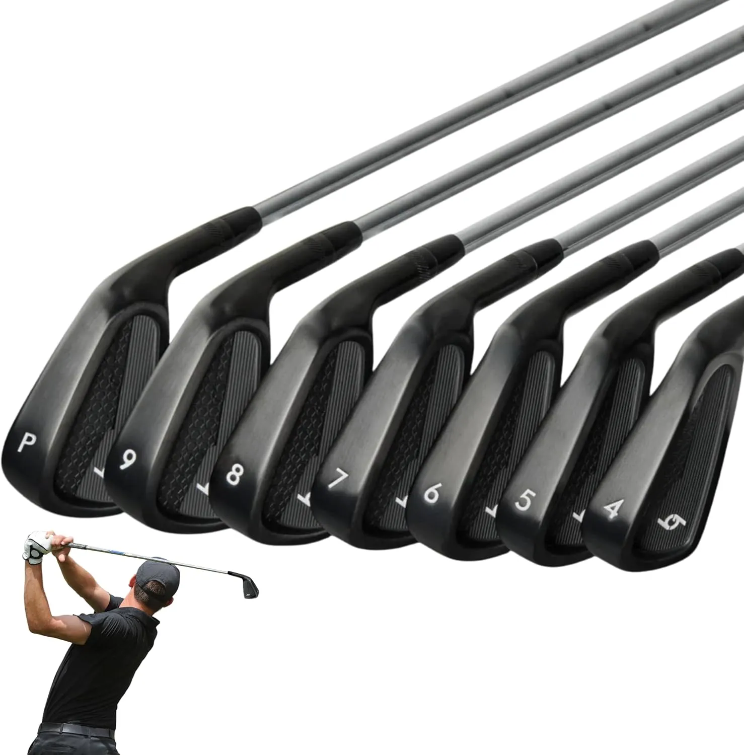 69 Golf Iron Set 4-P Matte Black for Mens Stainless Steel