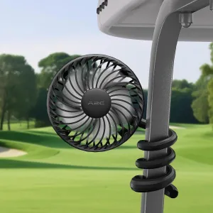 A2C Golf Cart Fan Rechargeable  3-Speed, 360 Adjustable Gooseneck | 4000mAh Battery | Compatible with Golf Carts & Push/Pull Carts
