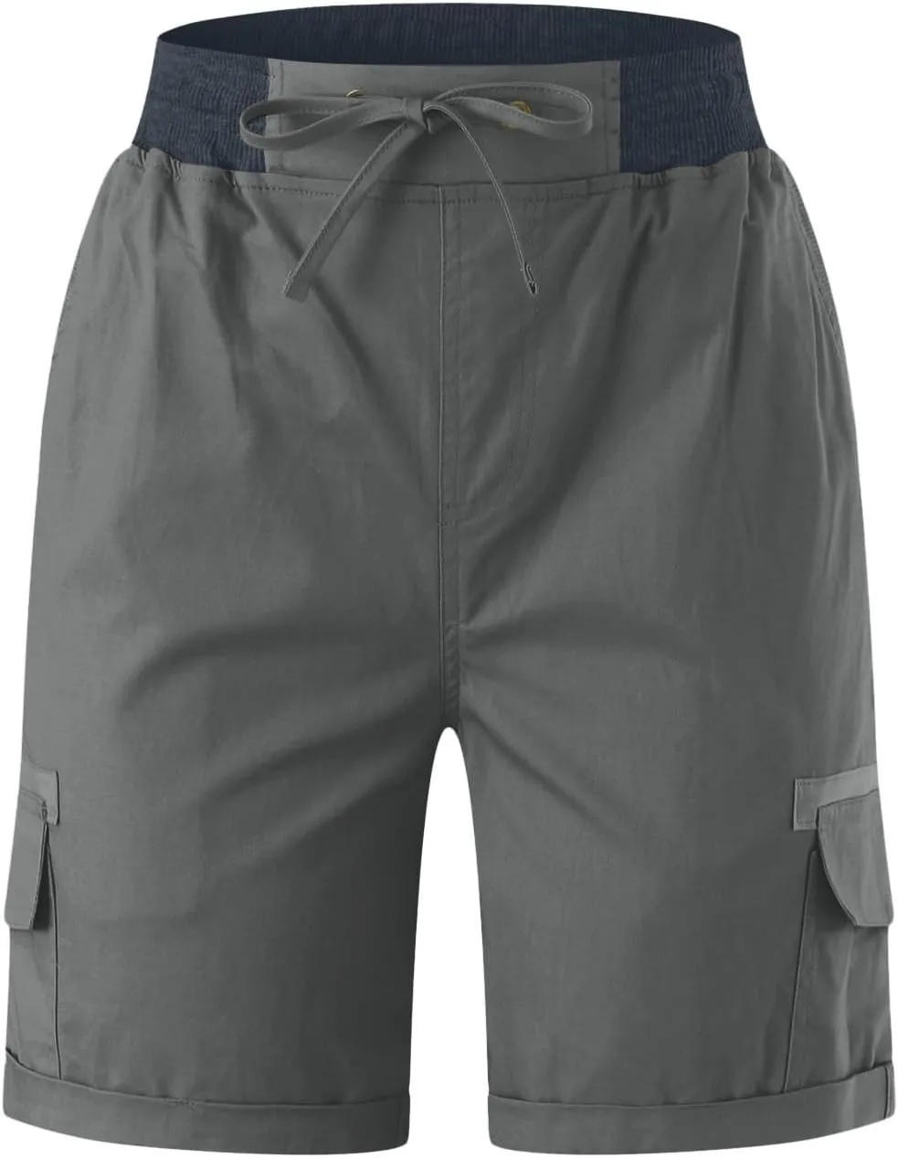 Cargo Shorts for Women Hiking High Waisted Summer Y2k Shorts Drawstring Bermuda Pull On Short Pants with Pockets