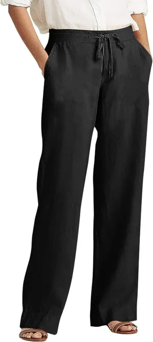 Hat and Beyond Womens Premium Soft Linen Shorts & Pants Relaxed Fit Comfort Resort Wear Boho Beach Coverup Style
