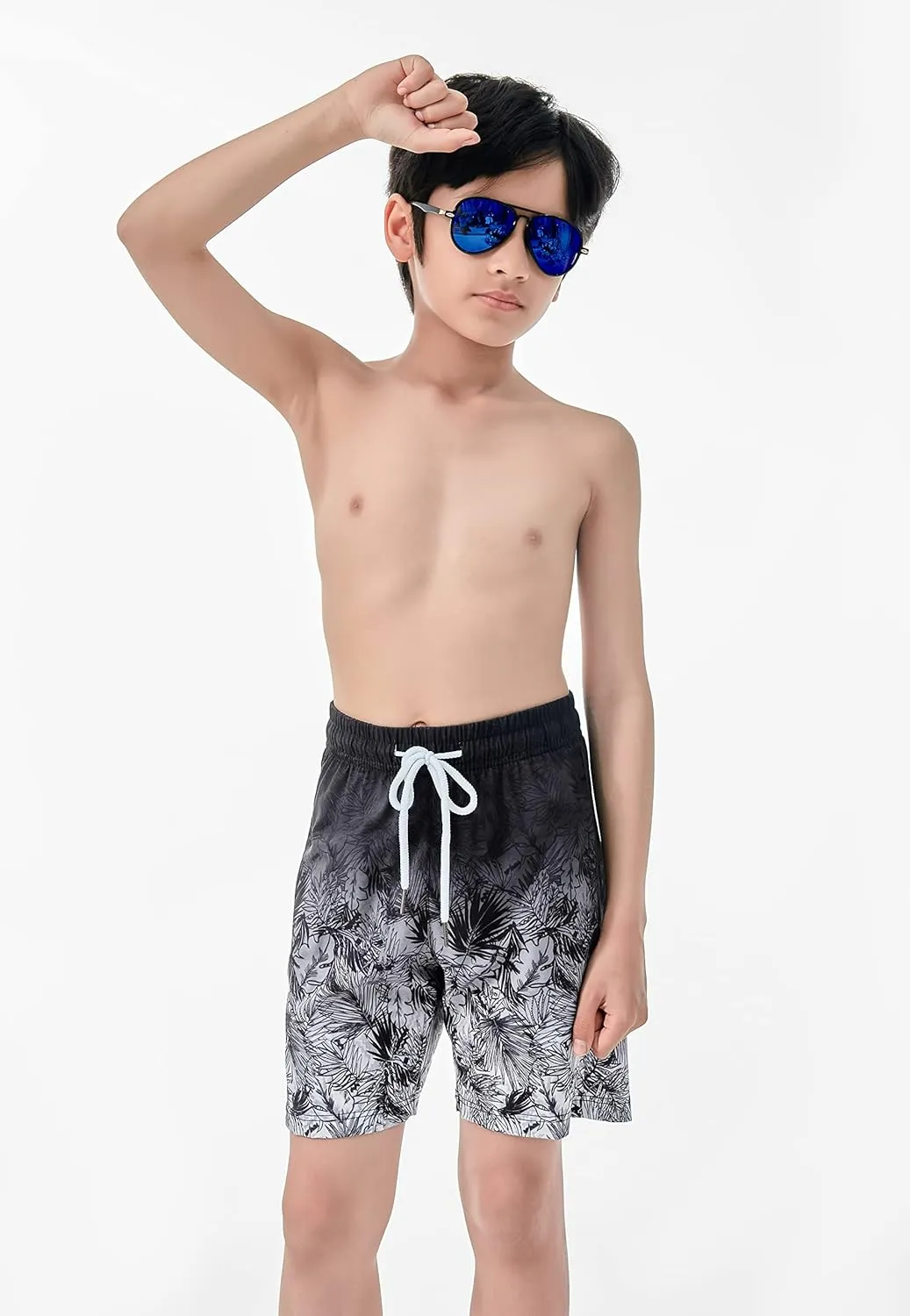 IRELIA Boys Swim Trunks with Boxer Brief Liner Compression Swimming Shorts Quick Dry Swimwear