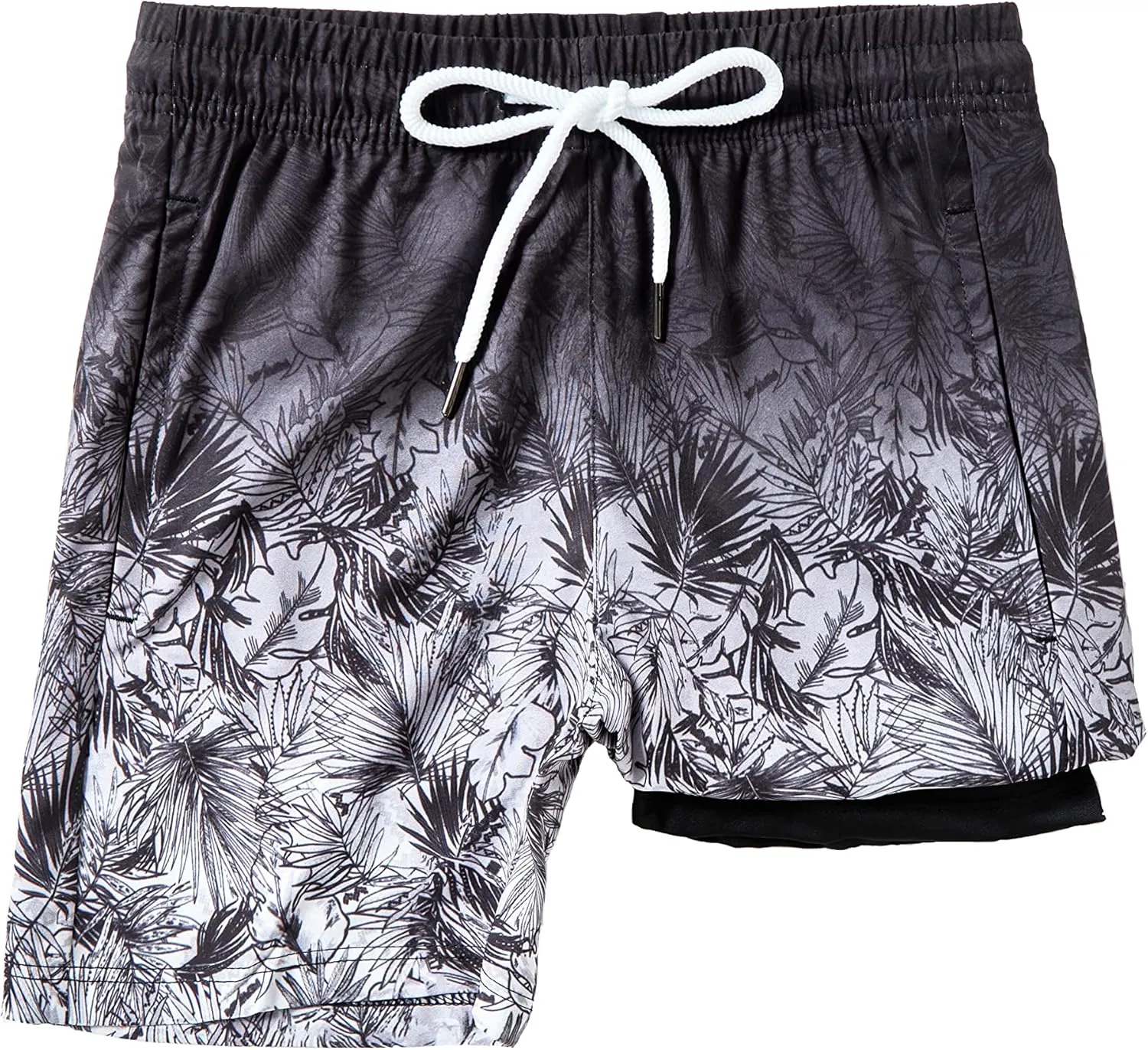 IRELIA Boys Swim Trunks with Boxer Brief Liner Compression Swimming Shorts Quick Dry Swimwear