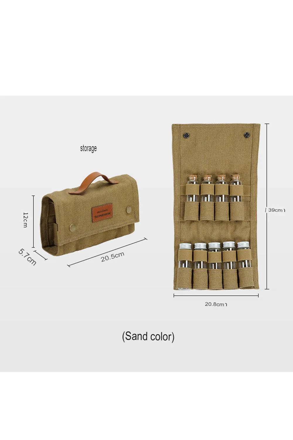 Mountain customer camping seasoning bottle storage bag glass seasoning bottle barbecue seasoning bottle combination set canvas bag
