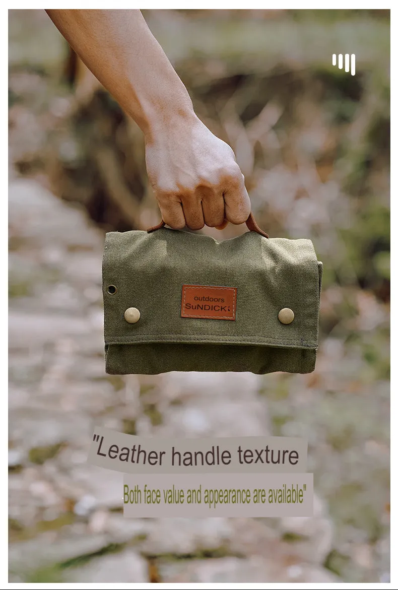 Mountain customer camping seasoning bottle storage bag glass seasoning bottle barbecue seasoning bottle combination set canvas bag