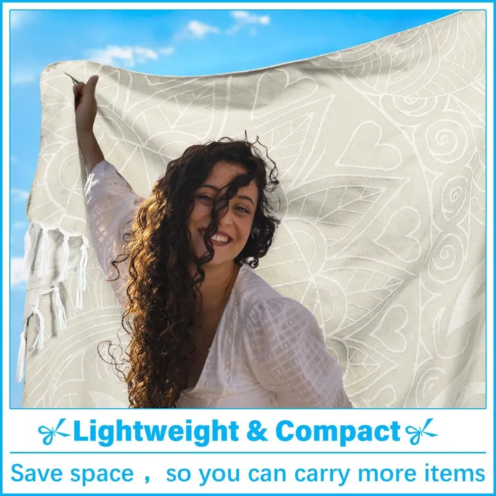 Oversized Turkish Beach Towel Blanket XXL Cotton Sandproof Towels Boho Woven Extra Large Big Sand Free Giant Throw Thick Blankets Huge Quilt XL Picnic Camping Necessities Cloud For Adult Gifts