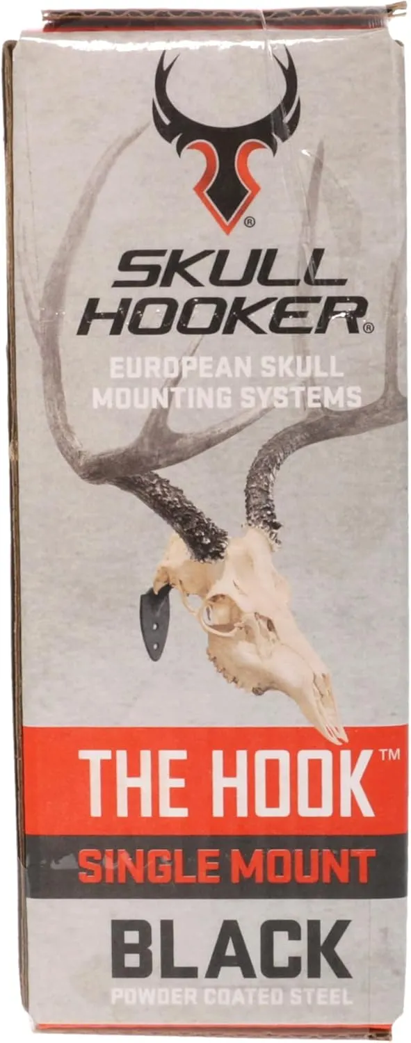 Skull Hooker Powder-Coated Steel Big Game Hook Flush Display Wall Mount, Mounts Bear, Deer & Antelope Specie Skulls