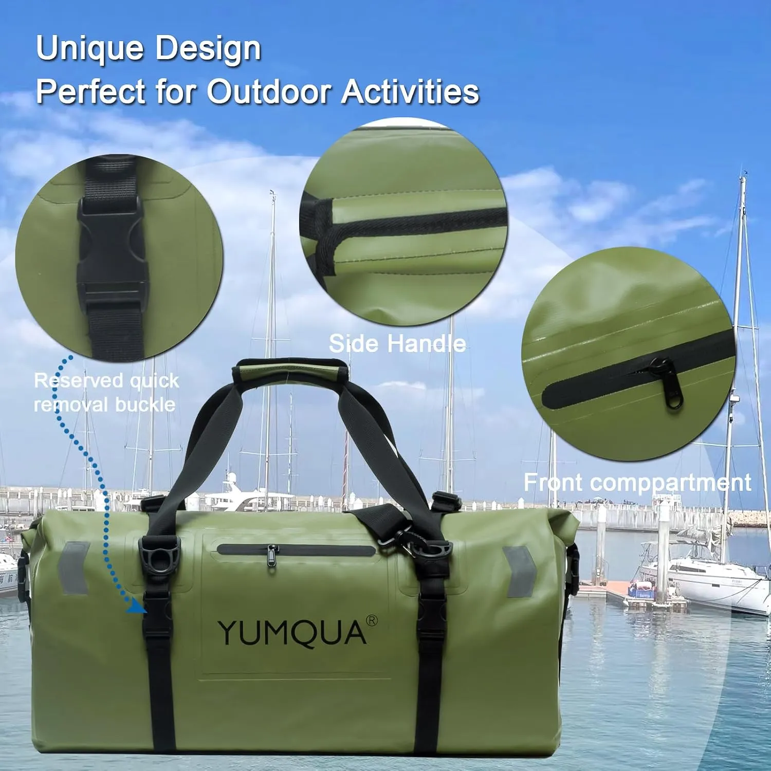 Waterproof Duffel Bag, Large Duffle Bag for Travel Heavy Duty Dry Bag with Durable Strap & Handle for Outdoor Motorcycle Boating Rafting Kayaking Paddleboarding