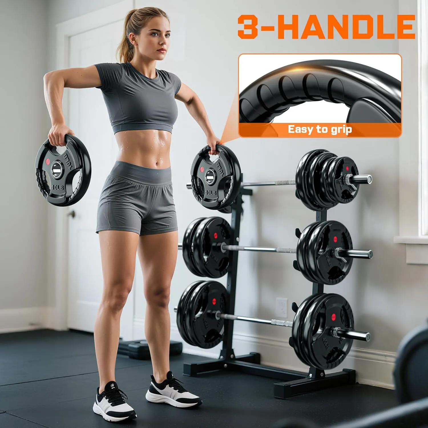 XDDIAS Rubber Weight Plates for Barbell, 2-Inch Olympic Grip Plate for Strength Training, Weightlifting and Bodybuilding in Home & Gym, Solid Cast Iron Weight Plates Pair and Sets(2.5/5/10/25/35/45)