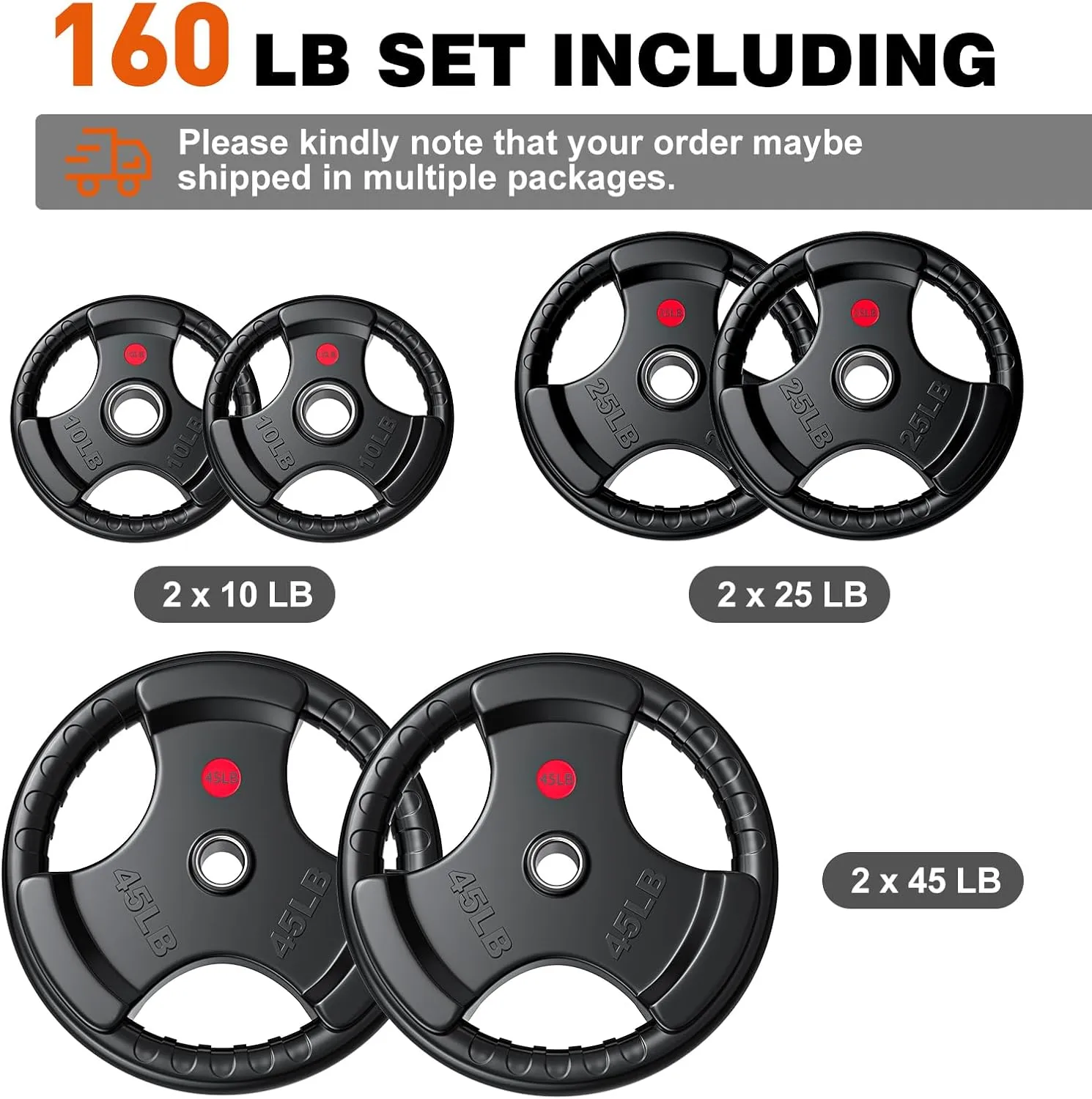 XDDIAS Rubber Weight Plates for Barbell, 2-Inch Olympic Grip Plate for Strength Training, Weightlifting and Bodybuilding in Home & Gym, Solid Cast Iron Weight Plates Pair and Sets(2.5/5/10/25/35/45)